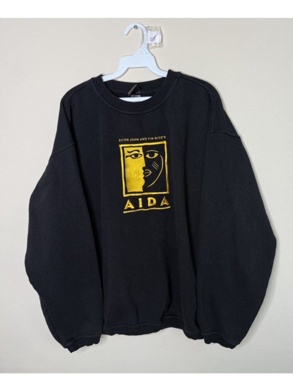 Vintage 90s Crewneck Sweatshirt Elton John Tim Rice Aida Stitched Large